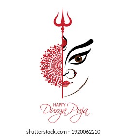 Innovative abstract or poster for Shubh Navratri with nice and creative Maa Durga design illustration, Shubh Navratri, Durga Puja. vector , banner