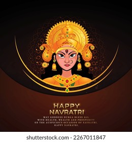 Innovative abstract or poster for Shubh Navratri with nice and creative Maa Durga design illustration, Shubh Navratri, Durga Puja. vector , banner