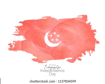 innovative abstract or poster for Singapore Independence Day or 9th of August with nice and creative red colored design illustration in a background, 9th of August.