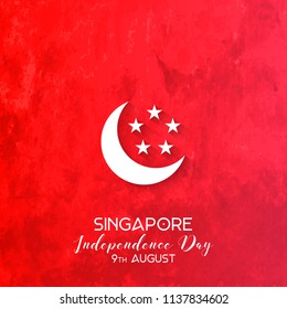 innovative abstract or poster for Singapore Independence Day or 9th of August with nice and creative red colored design illustration in a background, 9th of August.