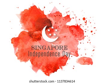 innovative abstract or poster for Singapore Independence Day or 9th of August with nice and creative red colored design illustration in a background, 9th of August.