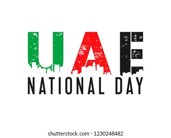 innovative abstract or poster for United Arab Emirates National Day with nice and creative design illustration in a background.  