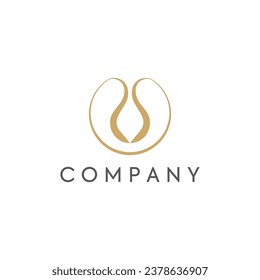 Innovative abstract yoga round circle logo design 
