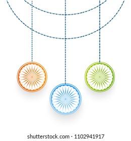Innovative banner or poster for 15th of August, Independence Day of INDIA, Beautiful Asoka Chakra design illustration.
