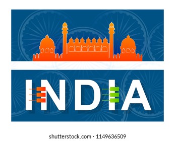 innovative and beautiful banner or header for 15th of August or Independence Day of INDIA with nice and creative design illustration.