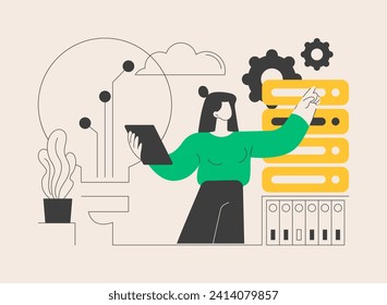Innovative big data solutions abstract concept vector illustration. Big data architecture, business software solutions, development service, innovative processing, visualization abstract metaphor.