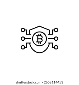 Rede Bitcoin Inovadora Simbolizando Blockchain E Moeda Digital