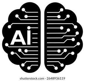Conceito inovador de design de circuito cerebral que representa a tecnologia de inteligência artificial e a integração da computação na era digital moderna