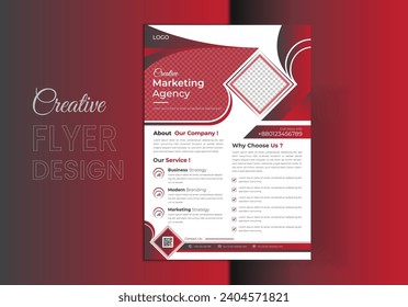 Innovative Business  Corporate Brochure Template Design, fresh flyer for digital marketing , Vector format layout ,a4 printing costing, booklet cover design arrangement background