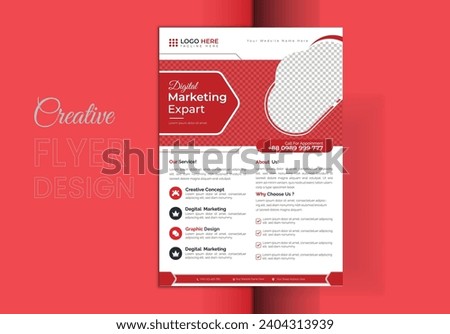 Innovative Business Corporate Brochure Template Design, fresh flyer for digital marketing , Vector format layout , a4 printing costing, booklet cover design arrangement background
