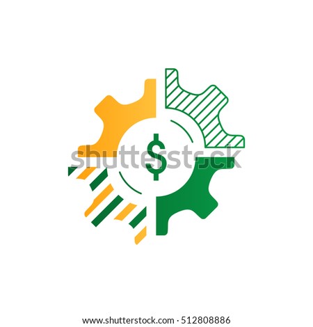Innovative business technology, financial system upgrade, complex money solution. Flat design vector illustration. Technology business concept