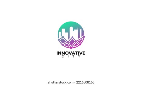 Innovative City Tech Logo design. City Net Logo Concept Vector
