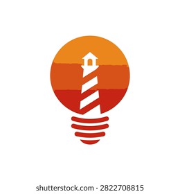 Innovative coastal logo combining lighting and maritime guidance for creative ventures.