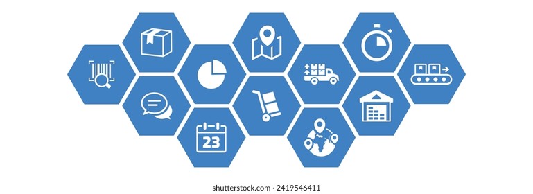 innovative company logistics processes and technology vector illustration