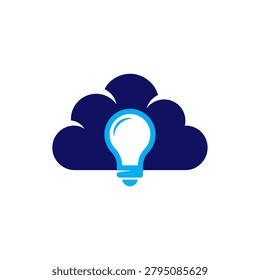 Innovative conceptual icon blending a light bulb with clouds, ideal for cloud computing, creative thinking, networking, and technology solutions.