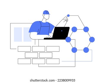 Innovative construction materials abstract concept vector illustration. Construction technology innovation, hi-tech bulding resource, smart brick, nanotechnology, light concrete abstract metaphor.