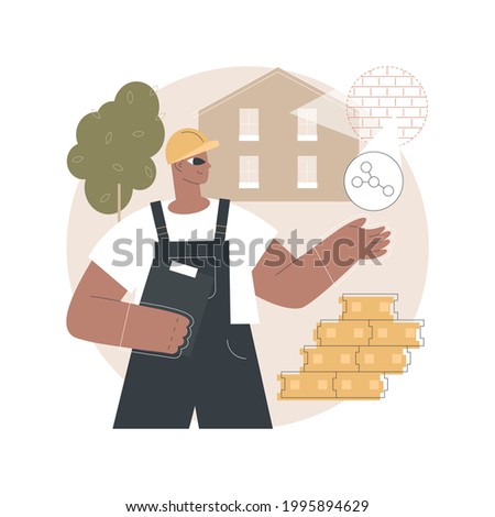 Innovative construction materials abstract concept vector illustration. Construction technology innovation, hi-tech bulding resource, smart brick, nanotechnology, light concrete abstract metaphor.