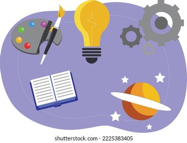 Innovative and cool flat creativity concept illustration