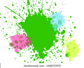 Innovative and creative colorful Holi Background with multi color splashes in a white background, Holi Background.  