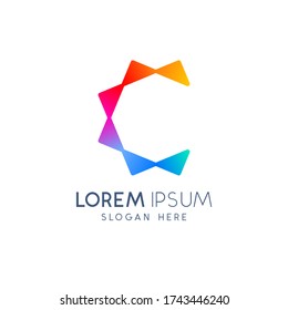 innovative creative colorful initial c logo design