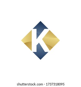 diseño innovador de logotipo K de letra creativa