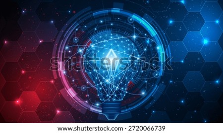 An innovative and creative light bulb concept incorporating advanced smart digital technology. A futuristic light bulb with integrated circuits and data connectivity for business applications.
