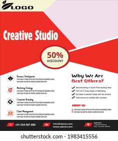 Innovative creative studio business development flyer template 