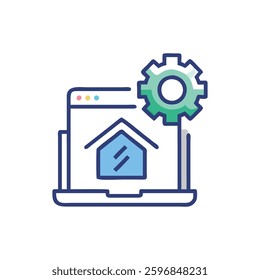 Innovative development icon for industrial growth.