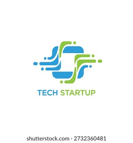 Innovative digital technology concept, abstract logo for startup, futuristic design, branding element, corporate identity