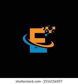 Innovative E Tech Logo Design Ideas, Letter E technology template