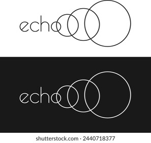 innovative echo logo, symbolizing sound and reflection. Perfect for audio technology, music apps, and communication brands. Elevate your brand with this dynamic design! 