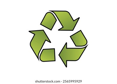 Innovative Eco-Friendly Recycle Symbol Featuring Circular Green Arrows Vector, Green Recycling Symbol, green arrows, eco-friendly, environmental graphic, recycling icon, circular economy