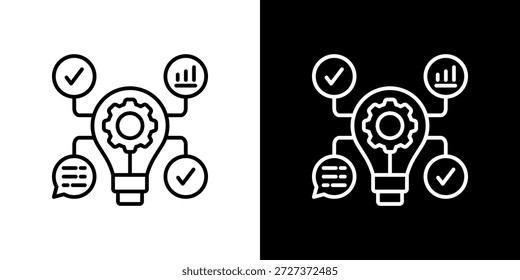 Innovative Ecosystems icon black and white outline.