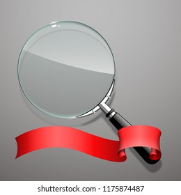 Innovative empty illustration 3d realistic loupe icon isolated on the White backdrop. Creative banner illustration modern design magnifying glass logo for Zoom And Tool with black handle with shadow.