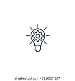 Icono de ingeniería innovadora. Signo monocromo simple de la colección de ingeniería. Icono de ingeniería innovadora para logotipo, plantillas, diseño web e infografías.