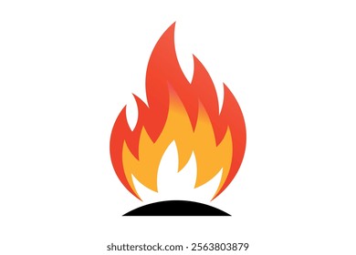 Innovative Fire Hot Heat Flame Burn Vector Graphic for Social Media Content, Fire flame, Burning fire, Blazing, Fire graphic, Heat illustration, Creative flames, Flame shape