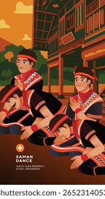 Innovative Flat Design Layout Inspired by Saman Dance