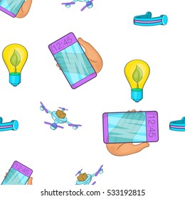 Innovative gadgets pattern. Cartoon illustration of innovative gadgets vector pattern for web
