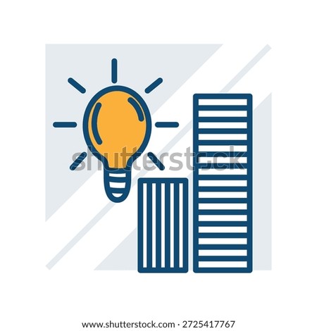 An Innovative Growth Concept Featuring a Lightbulb Alongside a Bar Graph Representation icon