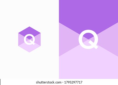 icono innovador del logotipo de letra hexagonal q, plantilla de vector alfabético