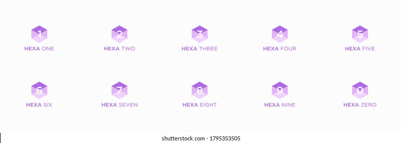 diseño innovador de logotipo de número hexagonal, plantilla de logotipo de conjunto de vectores