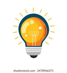Idea innovadora de icono moderno de bombilla de color