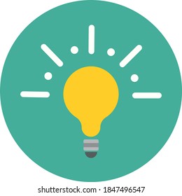 Innovative idea concept with a light bulb in flat style.