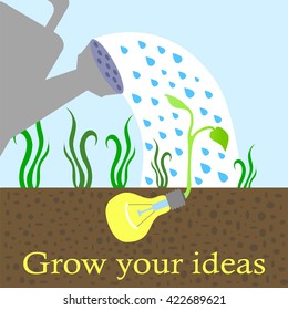Innovative idea growing concept vector illustration, innovation growth, innovation development, innovation progress, innovation metaphor, innovation vector picture, innovation graphic design