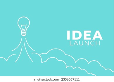 innovative idea launching concept background with light bulb sign vector