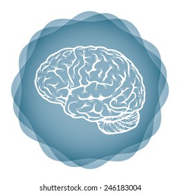 Innovative idea - template with abstract human brain illustration