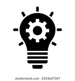 Innovative Idea Vector Glyph Icon For Personal And Commercial Use.
