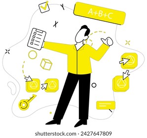 Innovative ideas vector illustration. Success blossoms where inspiration and innovative ideas concept converge In garden thoughts, seeds innovation grow into solutions Efficient planning navigates