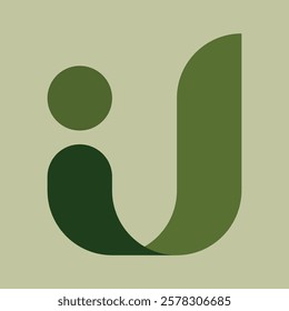 Innovative ij initial letter text logo design
