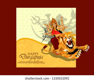 innovative illustration  happy Durga Puja, Indian festival holiday  creative design in a background